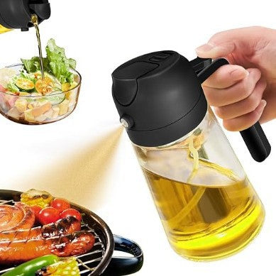 OilSpray Duo – 2-in-1 Oliespray & Schenkfles | Voor Airfryer, BBQ & Salade