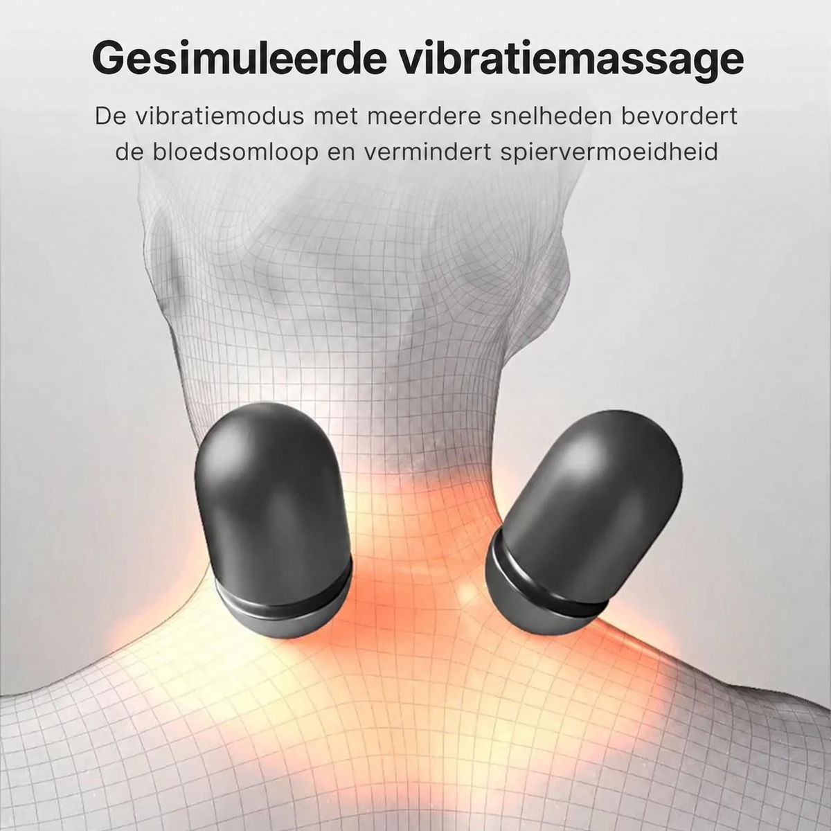 Vibratiemassage van het nekkussen aan weerszijden van de nek